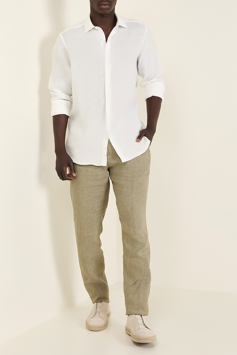 חולצה מכופתרת מפשתן ZEGNA